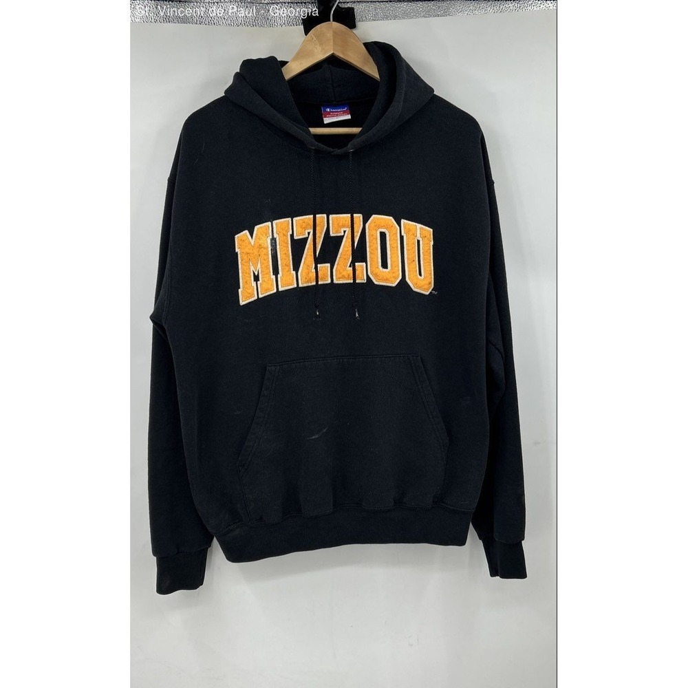 Champion Mizzou Missouri Tigers Hoodie Sweatshirt Men's‎ L Vintage NCAA Football